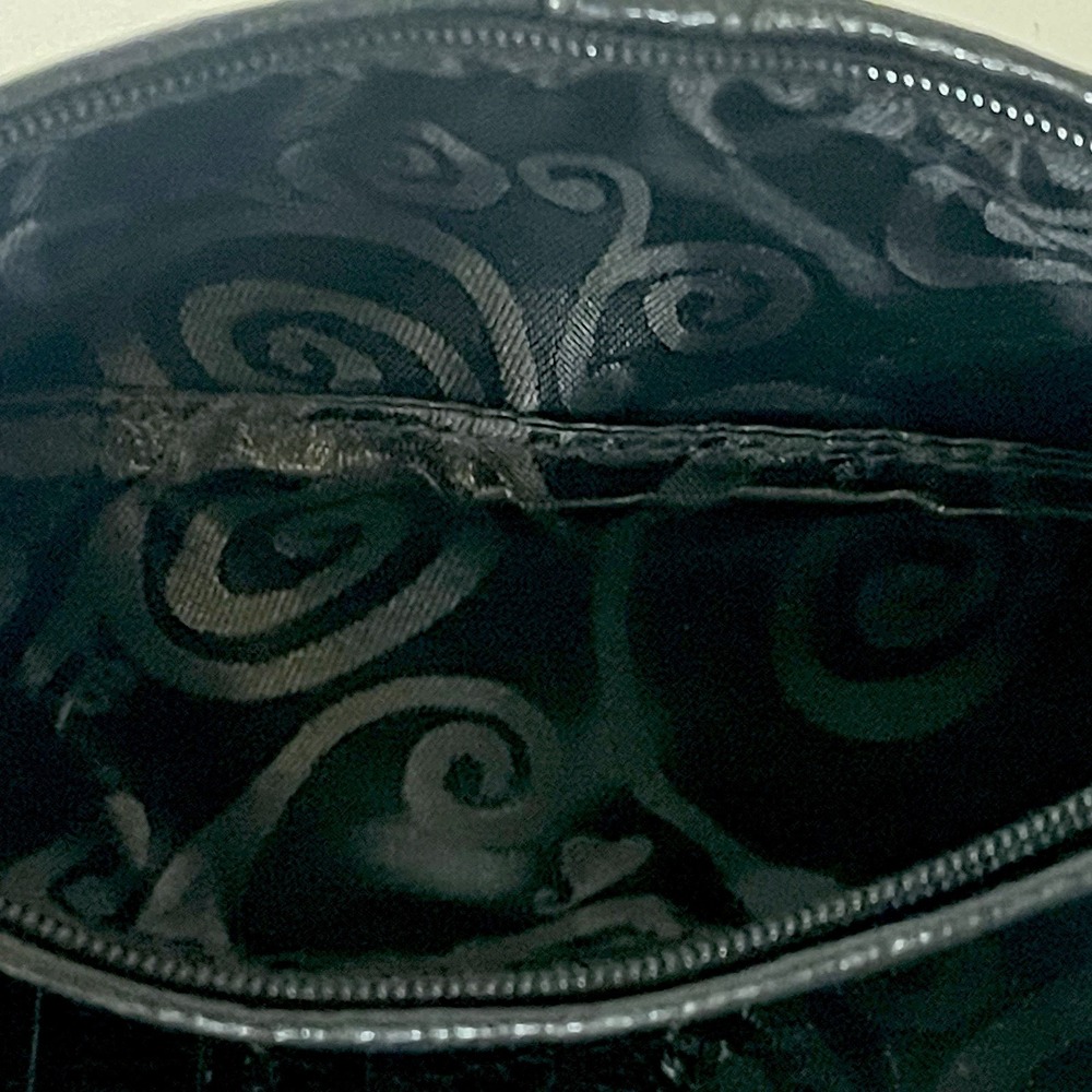 Brighton Nolita Shimmer Black Pebbled Leather Wallet Clutch Card Organizer - Picture 5 of 9